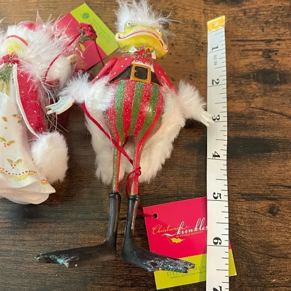 Vintage Dept.56 Krinkles 2 Santa Frog Ornament 6